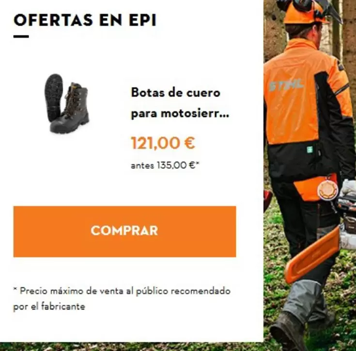 Oferta de Botas De Cuero Para Motosierr por 121€ en STIHL