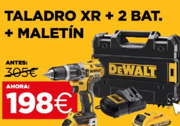 Oferta de Dewalt - Taladro Xr + 2 Bat. + Maletín  por 198€ en Manau