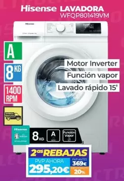 Oferta de Hisense - Lavadora  por 295,2€ en Electrocash