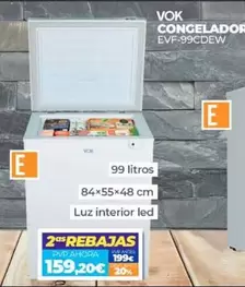 Oferta de Vok - Congelador por 159,2€ en Electrocash