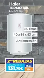 Oferta de Haier - Termo 80L por 131,75€ en Electrocash