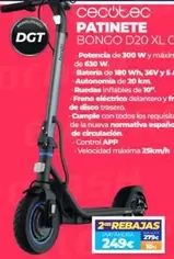 Oferta de Cecotec - Patinete Bongo D20 XL Con por 249€ en Electrocash