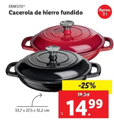 Oferta de Ernesto - Cacerola De Hierro Fundido por 14,99€ en FACTORI discount