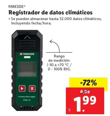 Oferta de Parkside - Registrador De Datos Climáticos  por 1,99€ en FACTORI discount