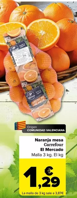 Oferta de Carrefour - Naranja Mesa por 1,29€ en Carrefour