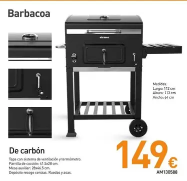 Oferta de Airmec - Barbacoa De Carbon por 149€ en Mi Bricolaje