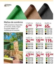 Oferta de Donna Garden - Mallas De Sombreo por 6,9€ en Mi Bricolaje