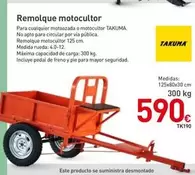 Oferta de Takuma - Remolque Motocultor por 590€ en Mi Bricolaje