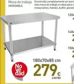 Oferta de Mesa De Trabajo Inoxidable por 279€ en Mi Bricolaje