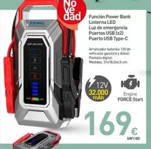 Oferta de Función Power Bank Linterna LED Luz De Emergencia Puertos USB por 169€ en Mi Bricolaje