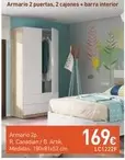 Oferta de Armario 2 Puertas/ 2 Cajones + Barra Interior  por 169€ en Mi Bricolaje