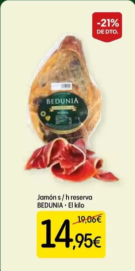 Oferta de Bedunia - Jamón S/H Reserva por 14,95€ en Dialprix