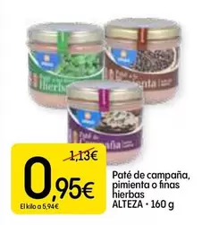 Oferta de Alteza - Pate De Campana, Pimienta O Finas Hierbas por 0,95€ en Dialprix