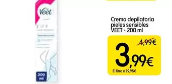 Oferta de Veet - Crema Depilatoria Pieles Sensibles  por 3,99€ en Dialprix