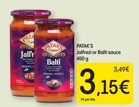 Oferta de Patak's - Jalfrezi Or Balti Sauce por 3,15€ en Dialprix