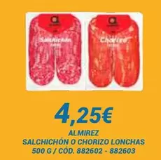 Oferta de Almirez - Salchichon O Chorizo Lonchas por 4,25€ en Dialsur Cash & Carry