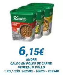 Oferta de Knorr - Caldo En Polvo De Carne, Vegetal O Pollo por 6,15€ en Dialsur Cash & Carry