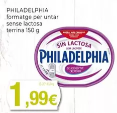 Oferta de Philadelphia - Formatge Per Untar Sense Lactosa Terrina  por 1,99€ en Keisy