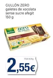 Oferta de Gullón - Zero Galetes De Xocolata Sense Sucre Afegit por 2,55€ en Keisy