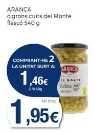 Oferta de Aranca - Cigrons Cuits Del Monte Flasco por 1,95€ en Keisy