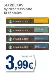 Oferta de Starbucks - Nespresso Cafè 10 Càpsules por 3,99€ en Keisy