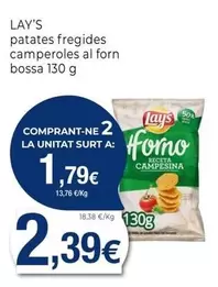 Oferta de Lay's - Patates Fregides Camperoles Al Forn Bossa por 2,39€ en Keisy