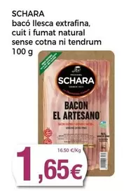 Oferta de Schara - Bacó Llesca Extrafina, Cuit I Fumat Natural Sense Cotna Ni Tendrum por 1,65€ en Keisy