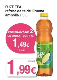 Oferta de Fuze Tea - Refresc De Te De Llimona Ampolla por 1,99€ en Keisy