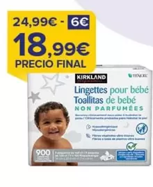 Oferta de Kirkland - Toallitas De Bebe por 18,99€ en Costco