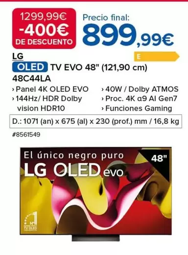 Oferta de LG - Oled Tv Evo 48" 48C44LA por 899,99€ en Costco