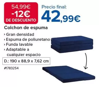 Oferta de Colchon De Espuma por 42,99€ en Costco