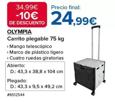 Oferta de Olympia - Carrito Plegable por 24,99€ en Costco