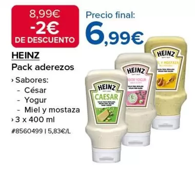 Oferta de Heinz - Pack Aderezos por 6,99€ en Costco