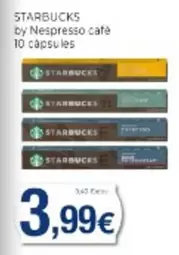 Oferta de Starbucks - By Nespresso Café por 3,99€ en Supermercats Jespac