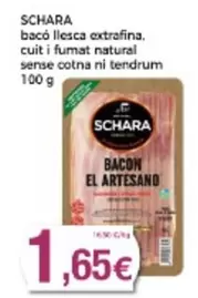 Oferta de Schara - Bacó Llesca Extrafina. Cuit I Fumat Natural Sense Cotna Ni Tendrum  por 1,65€ en Supermercats Jespac