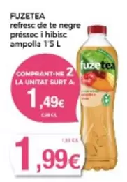 Oferta de Fuzetea - Refresc De Te Negre Préssec I Hibisc por 1,99€ en Supermercats Jespac