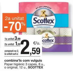 Oferta de Scottex - Paper Higienic 3 Capes, 8 U., O Original por 3,99€ en BonpreuEsclat