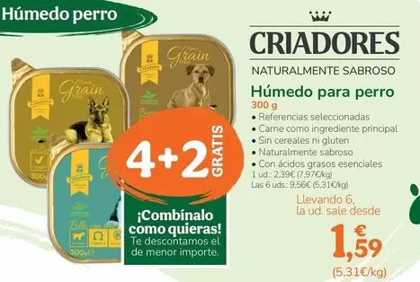 Oferta de Criadores - Humedo Para Perro por 2,39€ en Tiendanimal