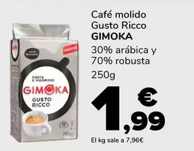 Oferta de Gimoka - Café Molido Gusto Ricco por 1,99€ en Supeco