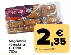 Oferta de Gloria - Magdalenas Valencianas por 2,35€ en Supeco