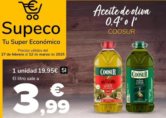 Oferta de Coosur - Aceite De Oliva por 19,95€ en Supeco