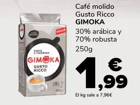 Oferta de Gimoka - Café molido Gusto Ricco por 1,99€ en Supeco