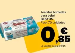 Oferta de Bekyds - Toallitas Humedas Para Bebe por 0,85€ en Supeco