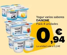 Oferta de Danone - Yogur Varios Sabores por 0,94€ en Supeco