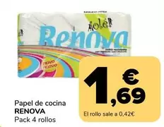 Oferta de Renova - Papel De Cocina por 1,69€ en Supeco