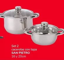 Oferta de San Pietro - Set 2 Cacerolas Con Tapa por 14,9€ en Supeco