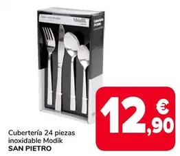 Oferta de San Pietro - Cubertería 24 Piezas Inoxidable Modik por 12,9€ en Supeco