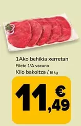 Oferta de Filete 1'A Vacuno por 11,49€ en Supeco