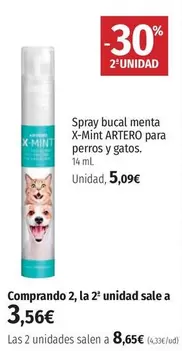 Oferta de Artero - Spray Bucal Menta Para Perros Y Gatos por 5,09€ en El Corte Inglés