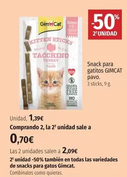 Oferta de El Corte Inglés - Snack Para Gatitos Pavo por 1,39€ en El Corte Inglés